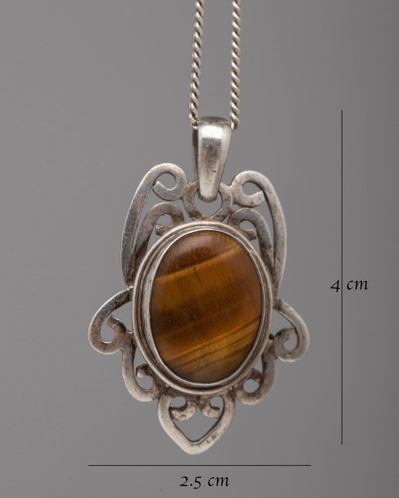 Tiger Eye Stone Locket | Jewelry Piece with Mystical Appeal