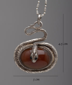 Red Onyx Gemstone Handmade Snake Design