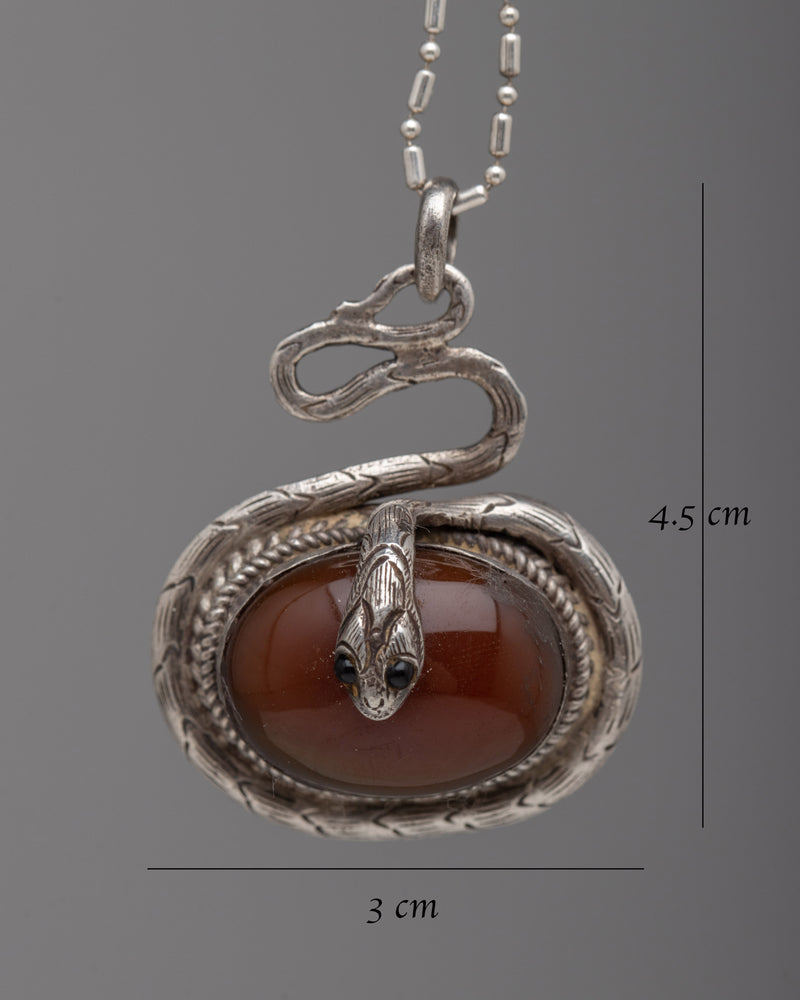 Red Onyx Gemstone Handmade Snake Design