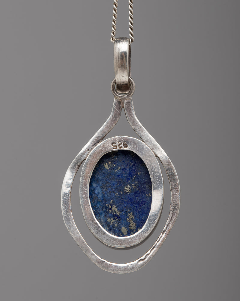 Lapis Lazuli Locket | Deep Blue Gemstone Pendant for Wisdom and Truth