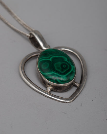 Heart Shape Malachite Locket |Gemstone Jewelry for Any Occasion