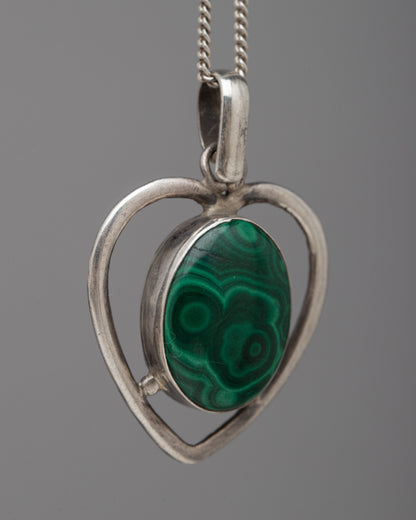 Heart Shape Malachite Locket |Gemstone Jewelry for Any Occasion