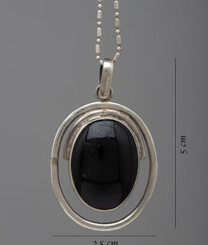 Black Onyx Locket | Pure Silver Pendant for Protection