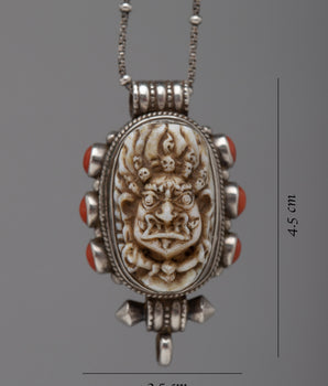 Wrathful Deity Face Silver Locket | Powerful Tibetan Protector Amulet