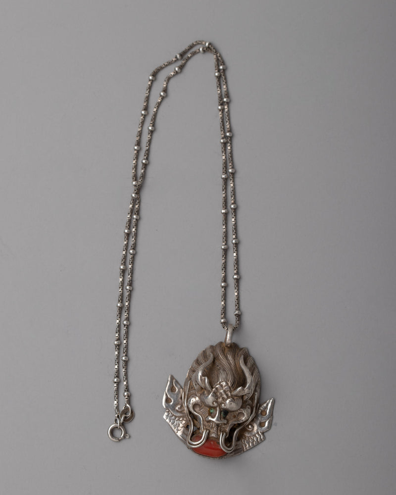 Garuda Coral Pendant | Spiritual Protection Jewelry