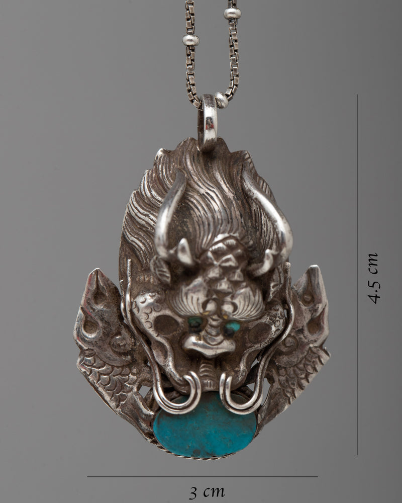 Garuda Turquoise Pendant | Spiritual Jewelry for Strength and Courage