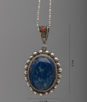 Lapis Lazuli Pendant | Silver Authentic Stone Locket