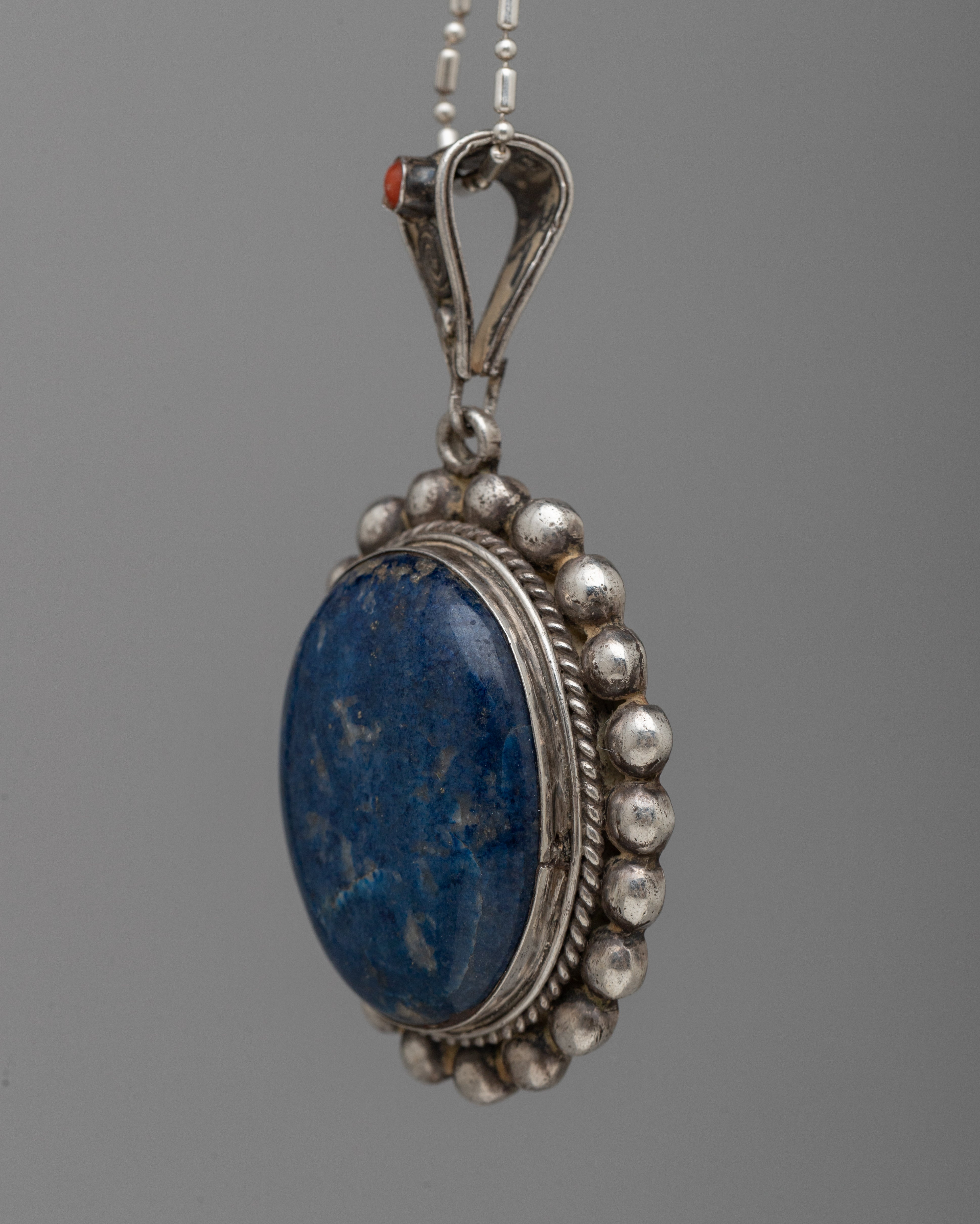 Lapis Lazuli Pendant | Silver Authentic Stone Locket