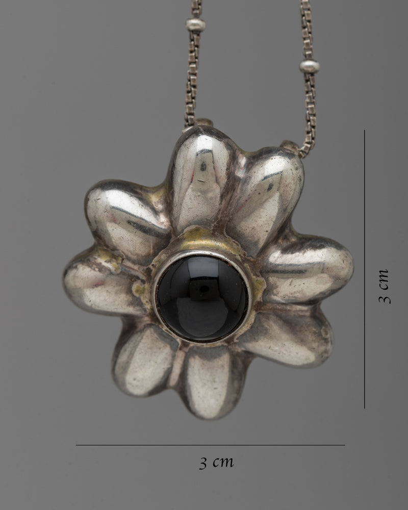Onyx Silver Locket | Timeless Gemstone Pendant