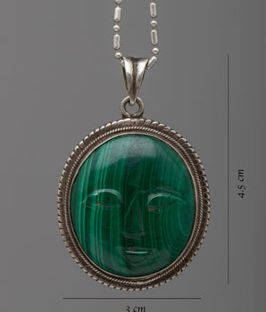Malachite Stone Locket | Vibrant Green Gemstone Pendant for Healing