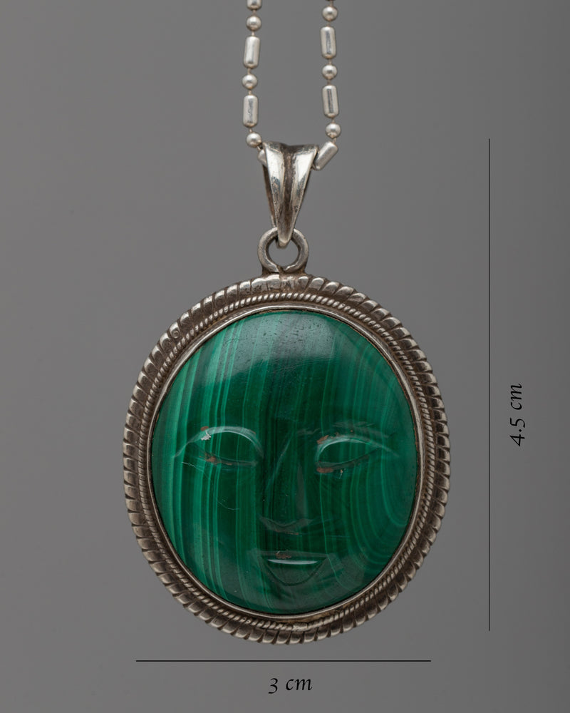 Malachite Stone Locket | Vibrant Green Gemstone Pendant for Healing
