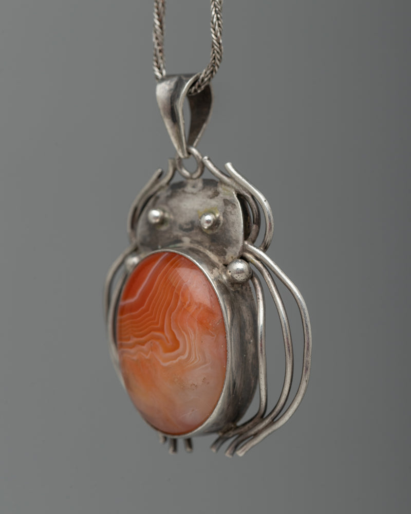 Orange Sardonyx Pendant | High-Quality Stone for Emotional Balance and Harmon