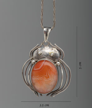 Orange Sardonyx Pendant | High-Quality Stone for Emotional Balance and Harmon