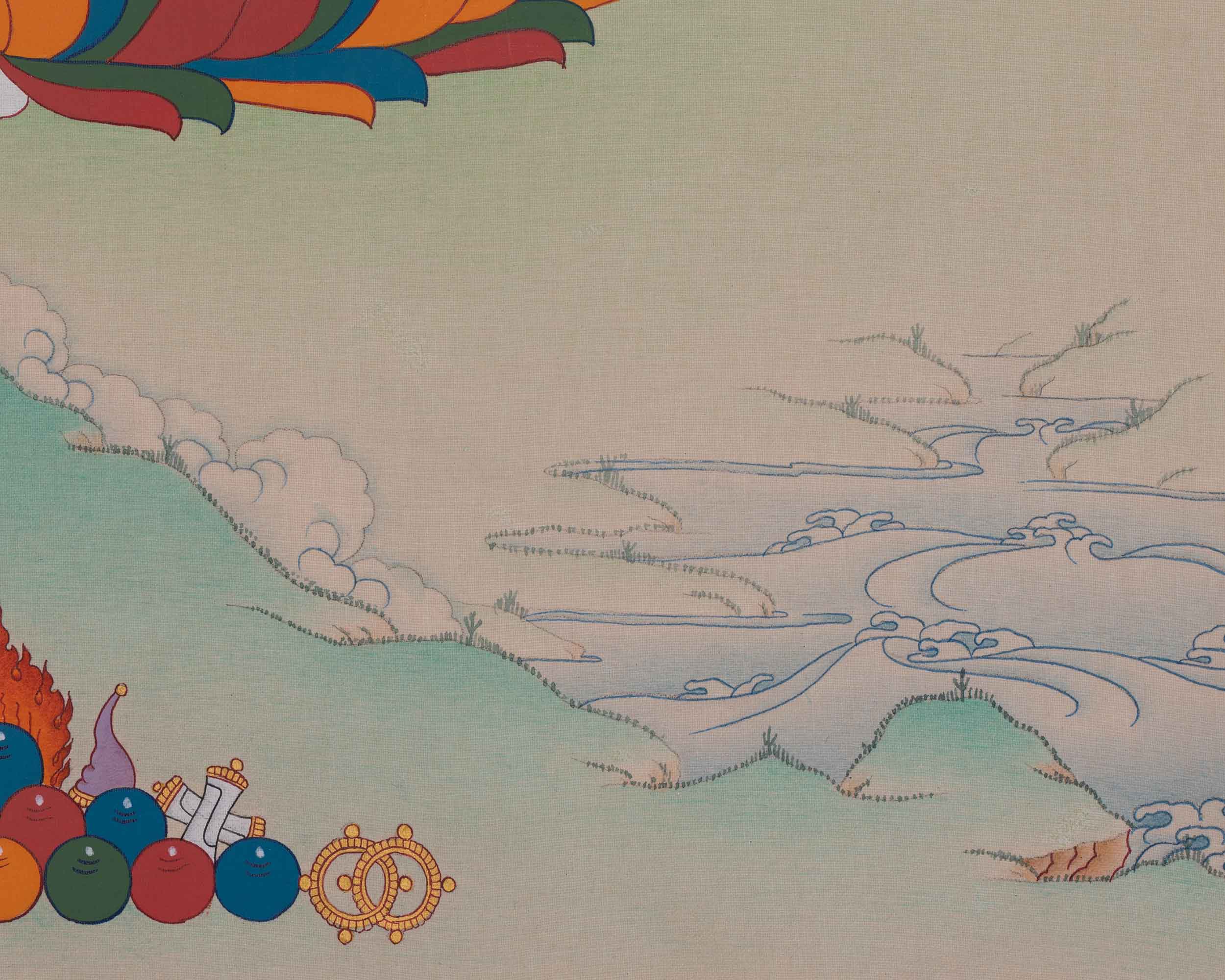 White Tara Spiritual Artwork | Sita Tara | Healing Deity | Traditional Thangka