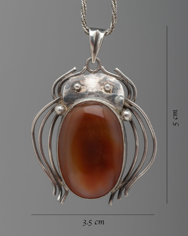 Carnelian Gemstone Locket | Jewelry with a Touch of Warm Energy