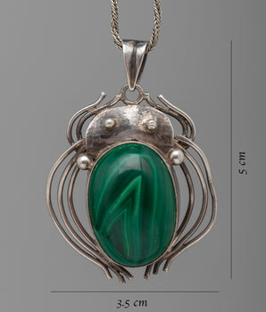 Malachite Pendant with Oval Stone Shaped | Protective Jewelry for Spiritual Well-being