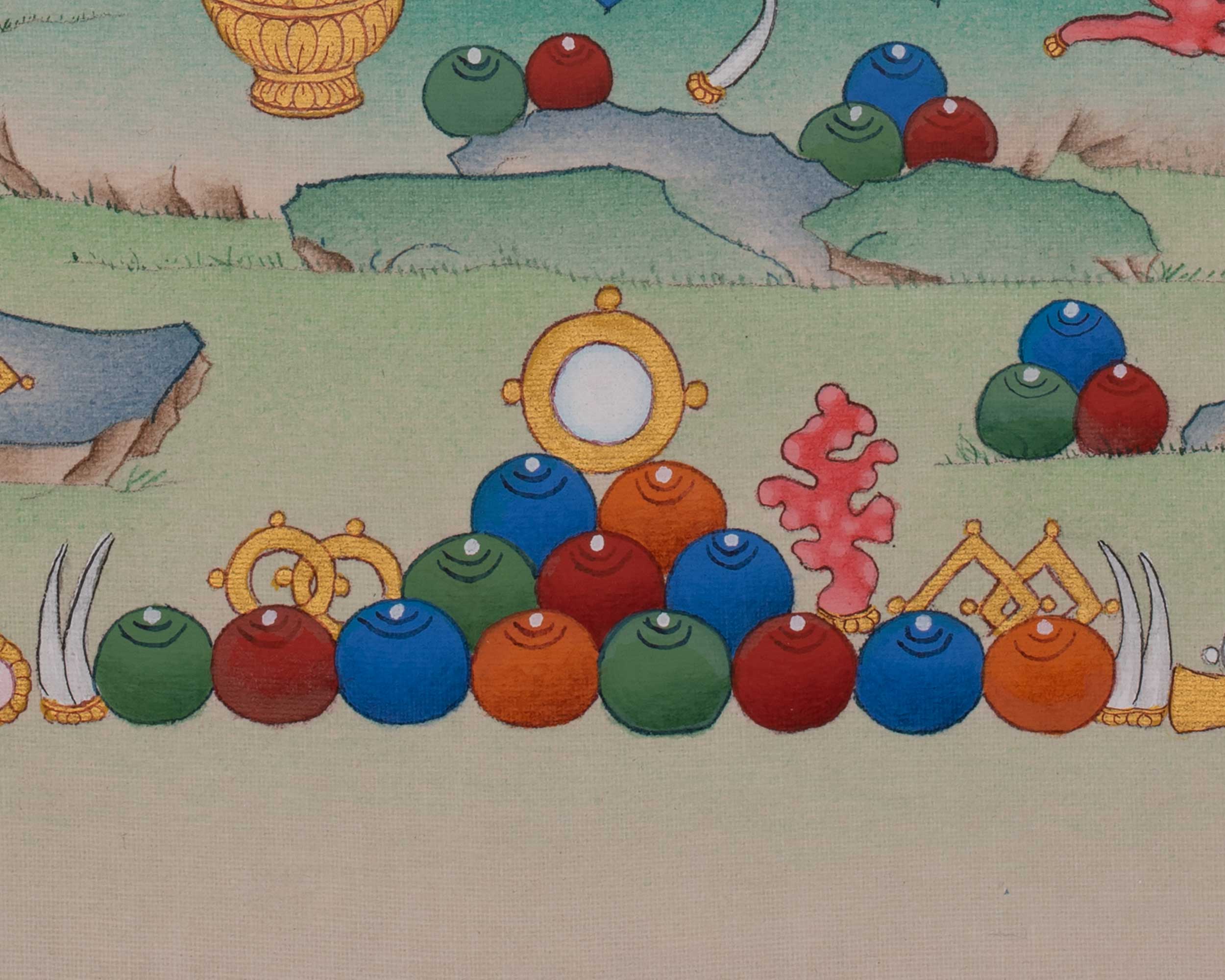Dzambhala Wealth Deity Artwork | Tibetan Buddhist Painting for Prosperity and Abundance