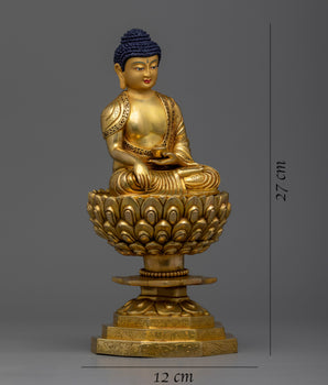 Immerse in Tranquility with Tathagata Statue | Shakyamuni Buddha on Lotus Sculpture