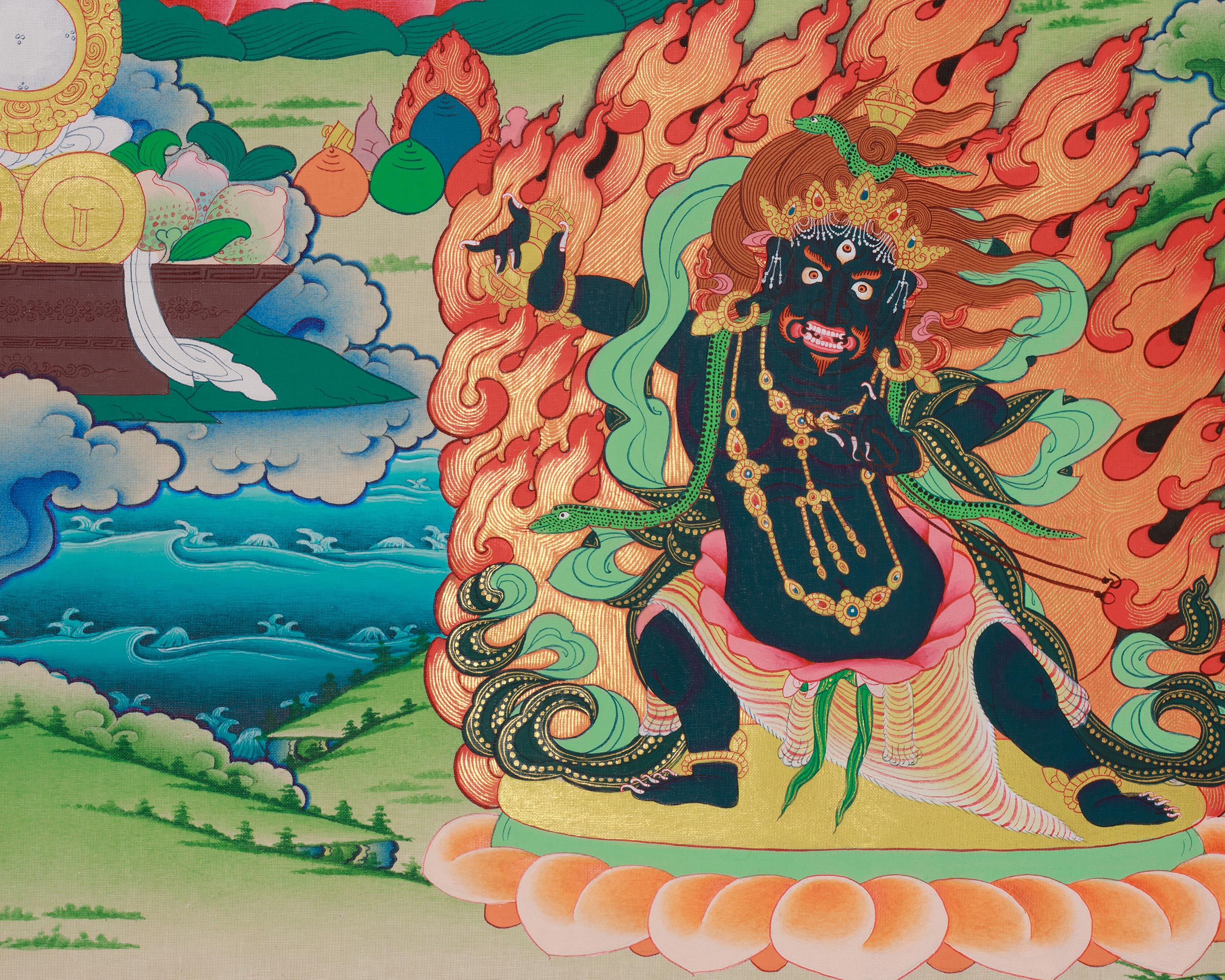Vajrayana deity Manjushri Art | Bodhisattva of Transcendent Wisdom
