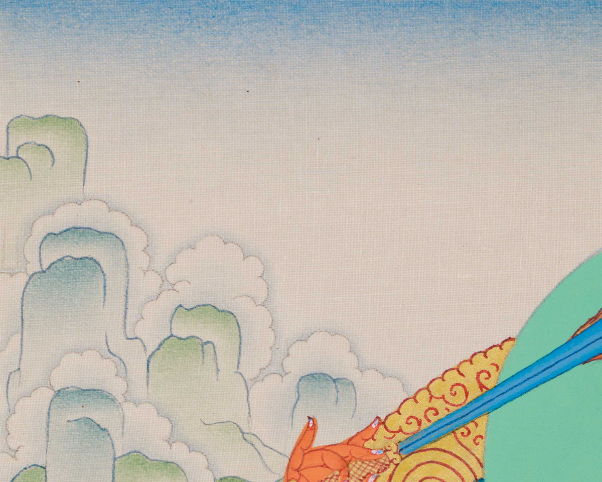 Manjushri Wisdom Deity Thangka | A Sacred Thangka of Knowledge and Enlightenment