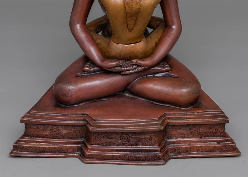 Adi-Buddha Samantabhadra and Consort | Trantic Unity in Oxidized Copper