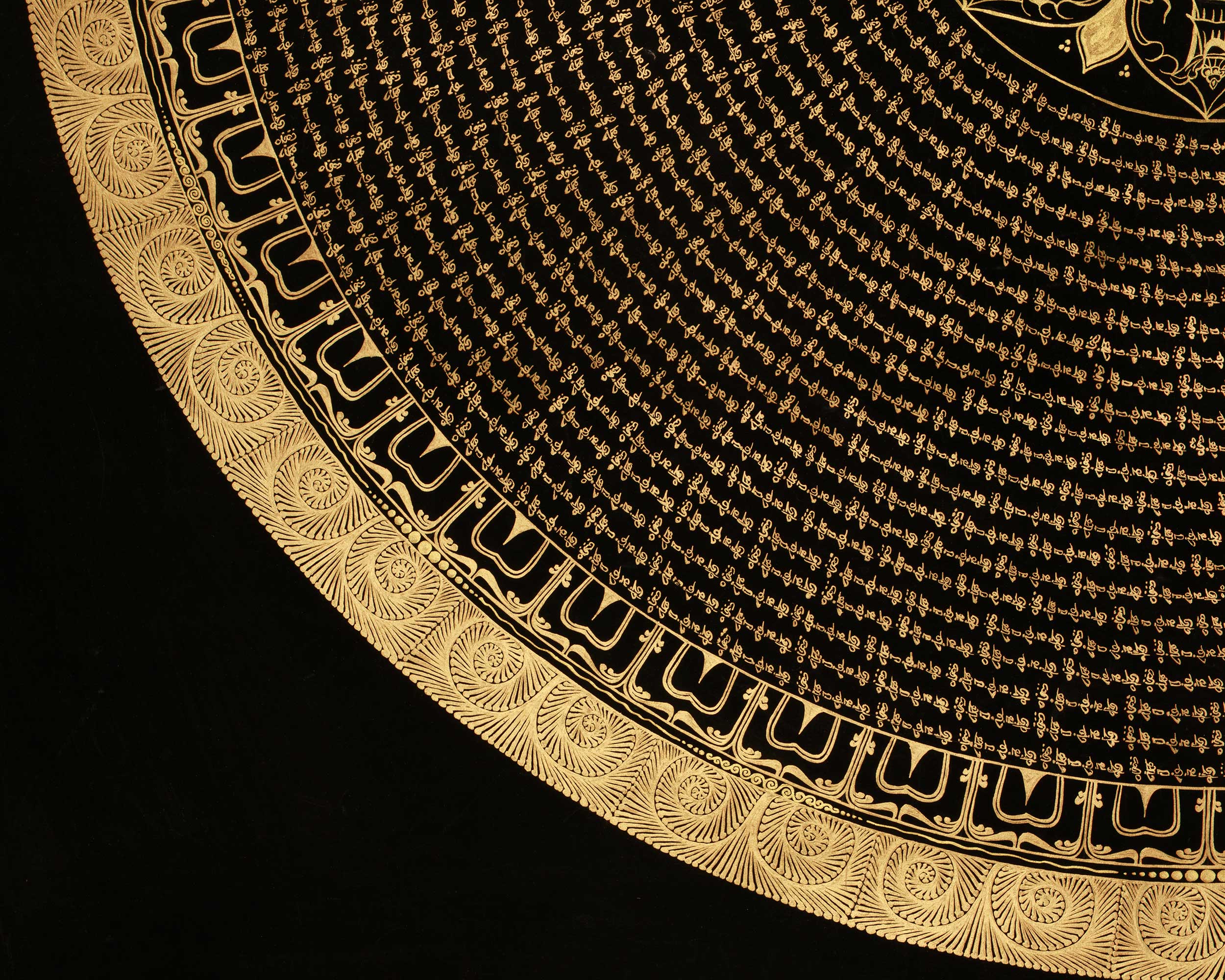 Divine Mantra Mandala Thangka | Spiritual Art for Meditation Practice