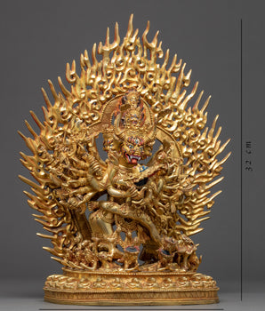 Yamantaka Yidam Statue | Traditionally Gold Gilded Buddhist Art