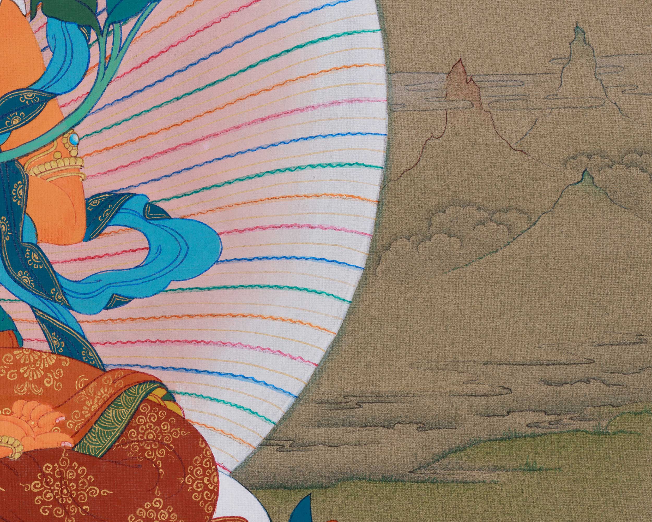 Thangka of Manjushri Bodhisattva | The Compassionate Deity of Wisdom and Clarity