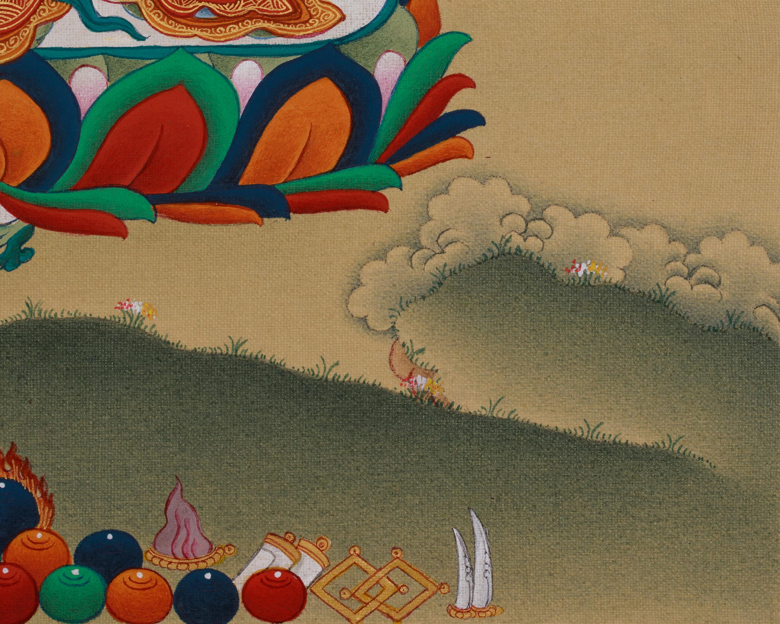 Divine Green Tara With Amitabha Buddha Thangka | Compassion, and Pure Land Blessings