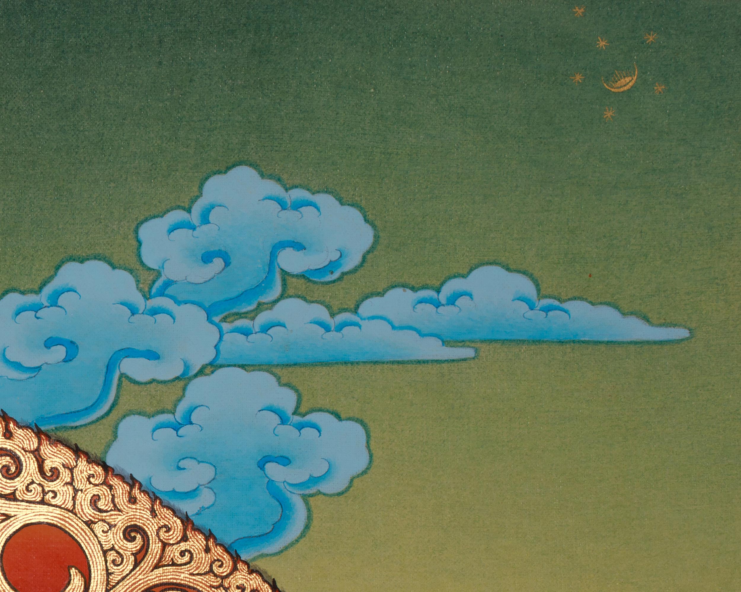 Sacred White Mahakala Thangka | Wealth Deity | Tibetan Artwork