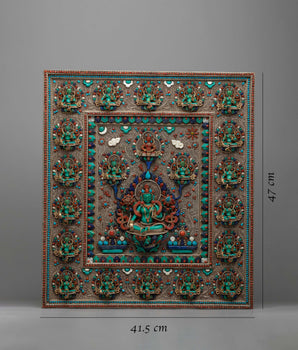 Green Tara Metal Artwork Wall Hanging | Decorate Your Home with Spiritual Beauty