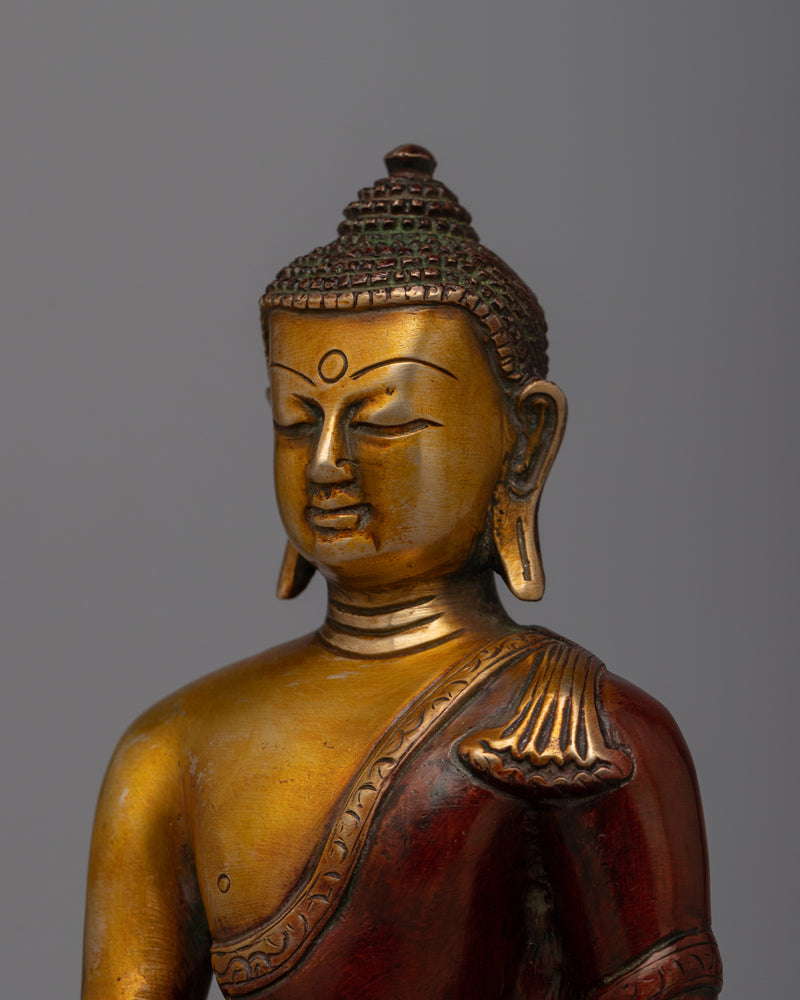 Scared Brass Shakyamuni Buddha Statue | Honoring Spiritual Traditions