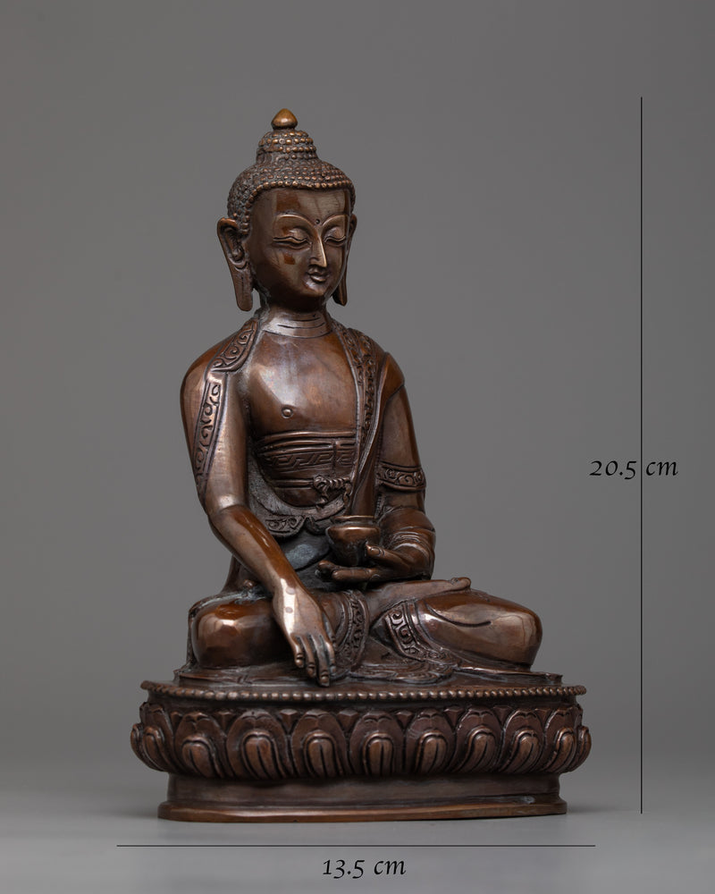Oxidized Shakyamuni Buddha Copper Statue | Embodying Tranquility and Spiritual Wisdom