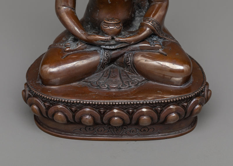 Amitabha Buddha Statue with Oxidized Finish | Embodying Peace and Wisdom