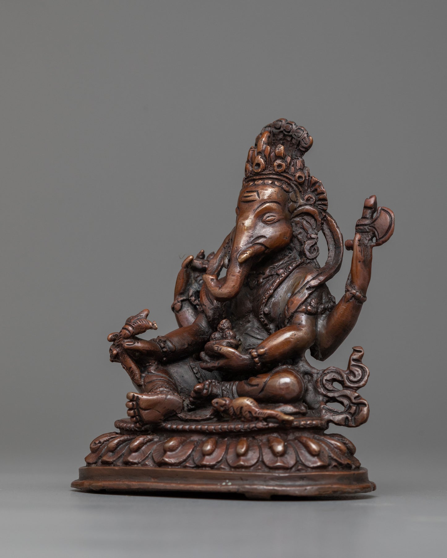 Ganesh Oxidized Copper Statue | Infusing Sacred Spaces with Blessings and Spiritual Protection