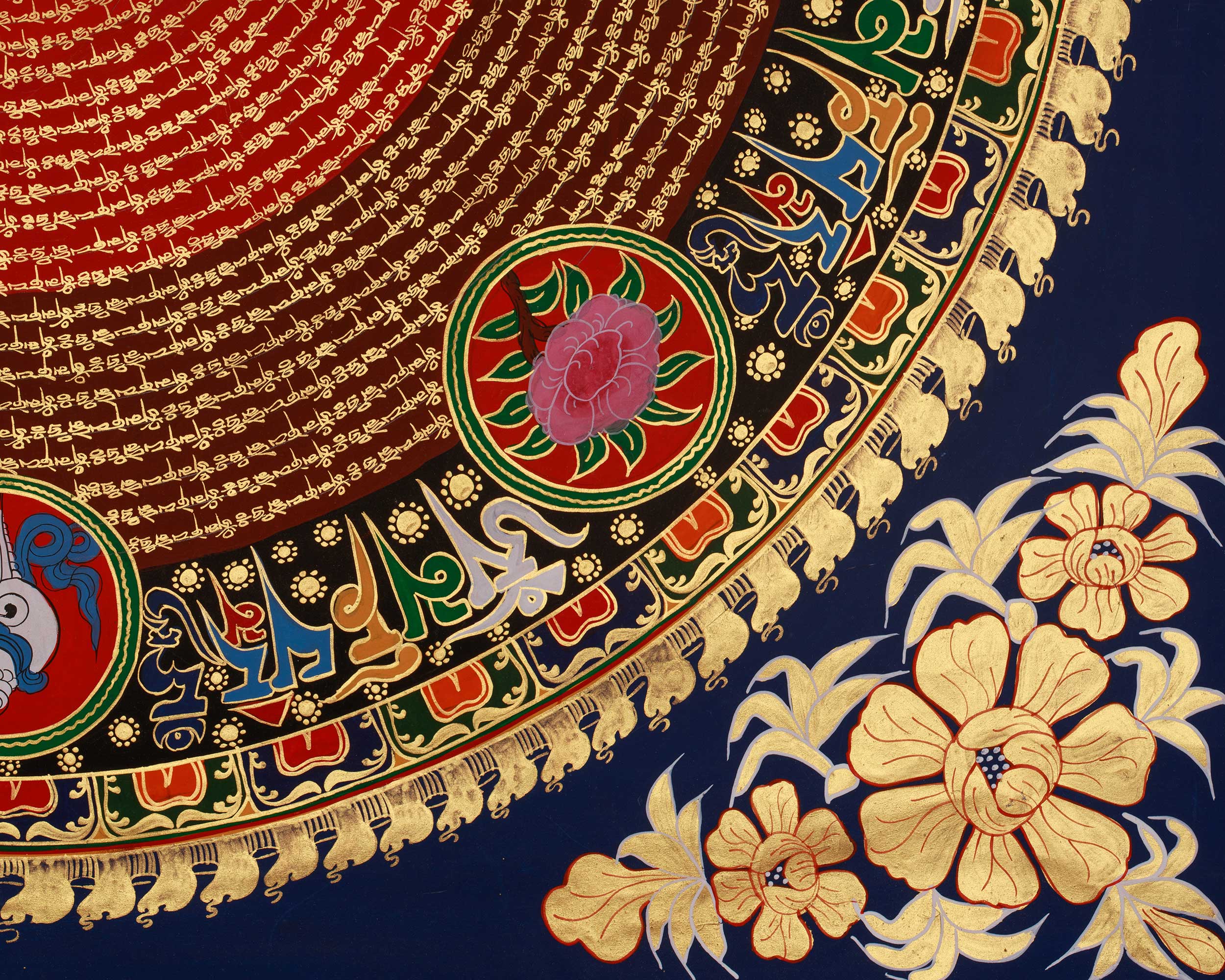 Tibetan Art of Mantra Mandala | Buddhist Meditation Artwork with Traditional Symbolism