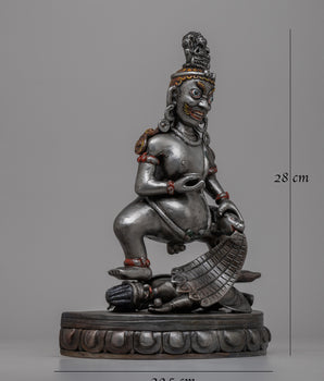 Iron Black Dzambhala Statue | Symbol of Prosperity and Spiritual Abundance