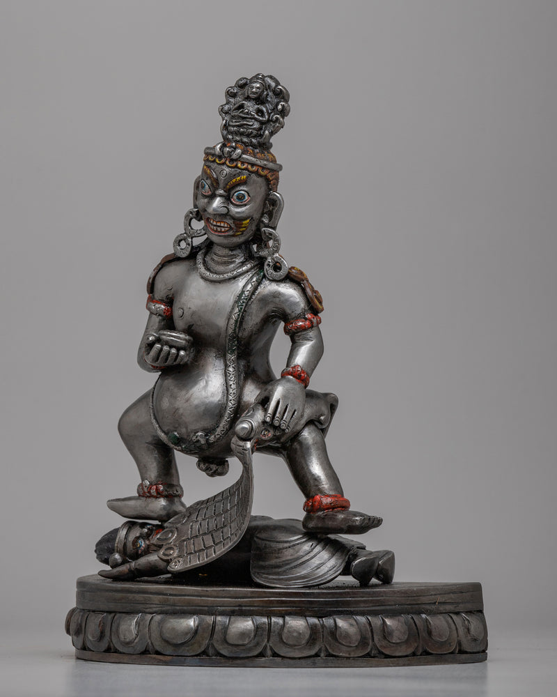 Iron Black Dzambhala Statue | Symbol of Prosperity and Spiritual Abundance