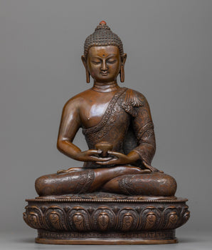 amitabha-buddha-chocolate oxidized sculpture