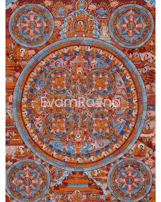 Original Hand-Painted Buddha Shakyamuni Mandala | Tibetan Wall Decoration Painting