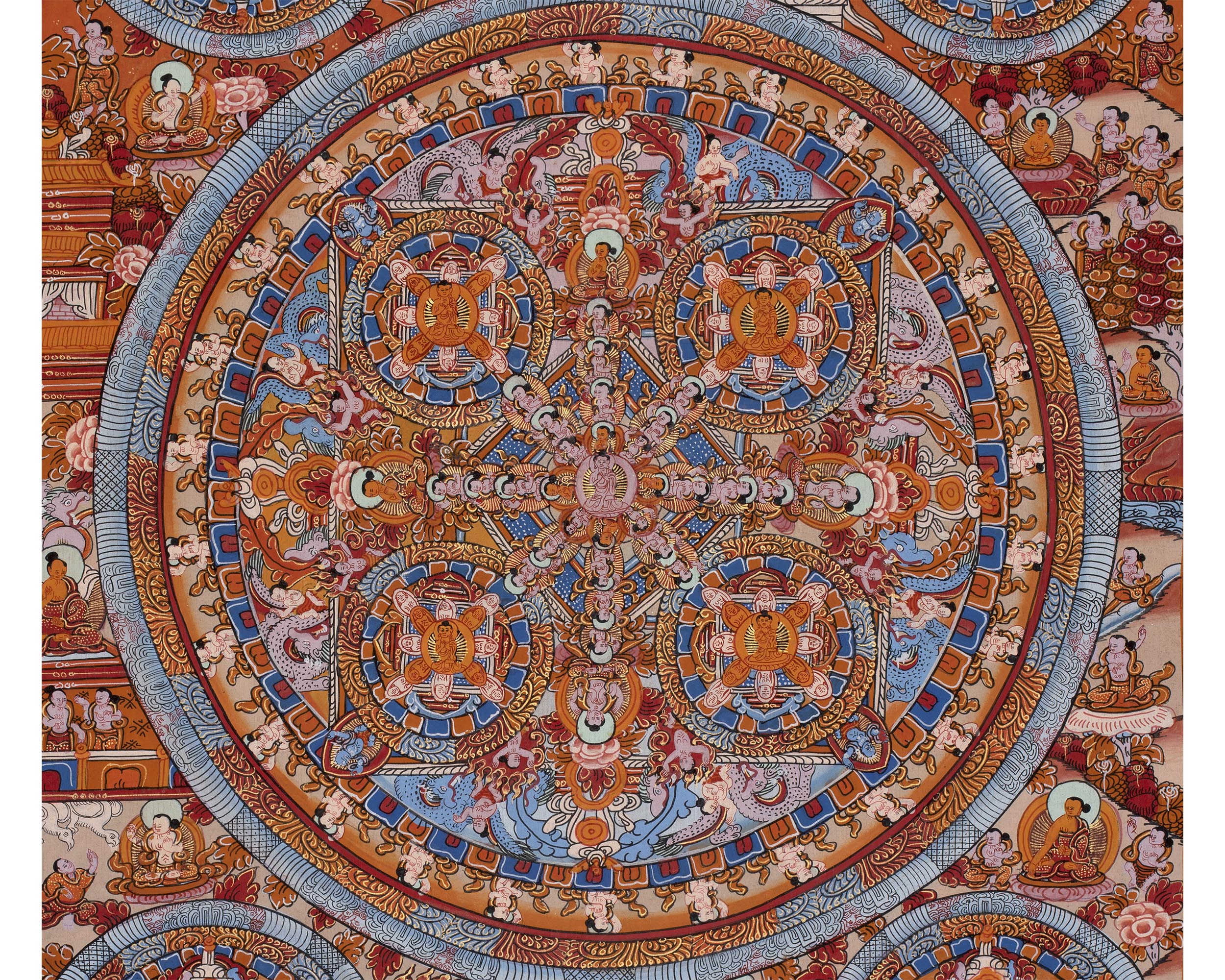 Original Hand-Painted Buddha Shakyamuni Mandala | Tibetan Wall Decoration Painting