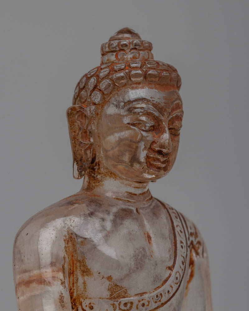 Crystal Buddha Shakyamuni Statue | A Stunning Symbol of Serenity and Spiritual Grace