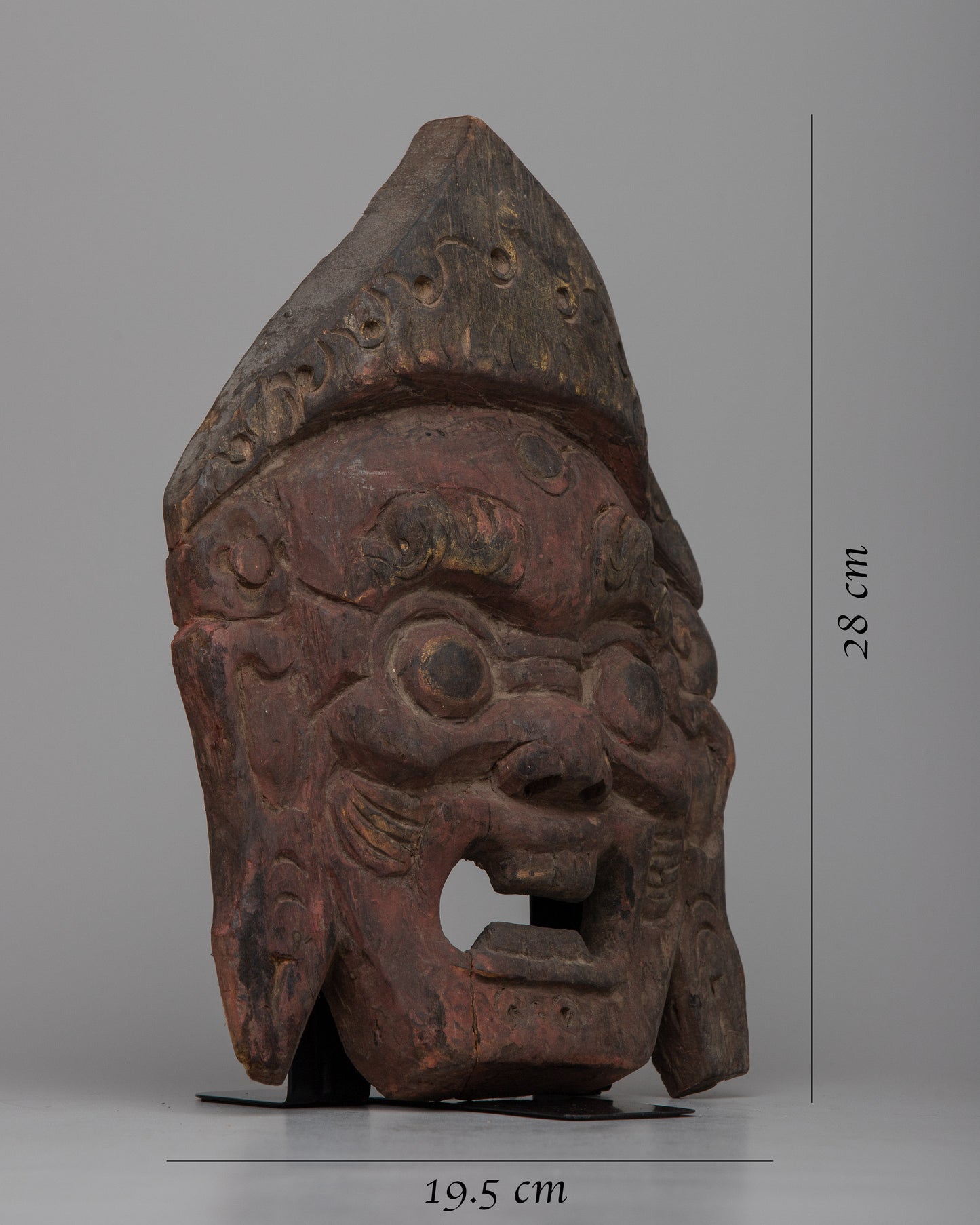 Vintage Wooden Mahakala Mask | Spiritual Artifact of Sacred Tradition