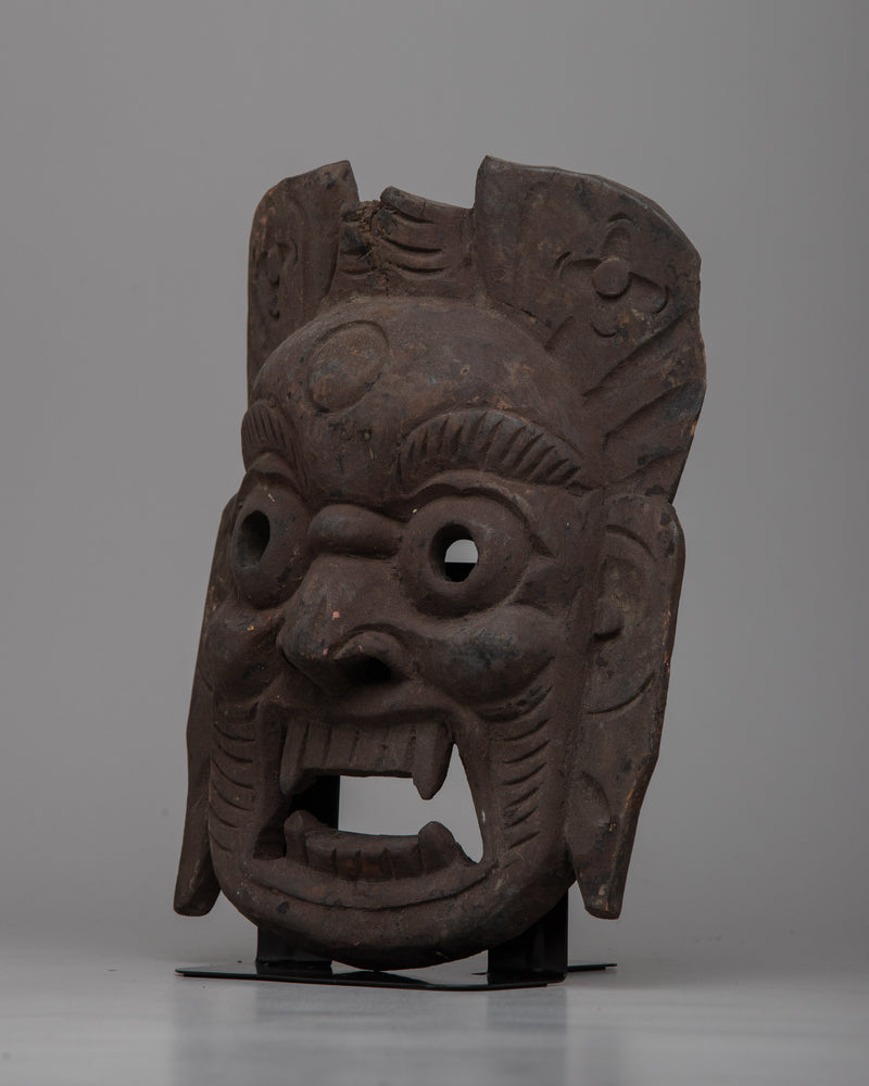 Wooden Mask of Mahakala |  Symbol of Spiritual Power and Protection