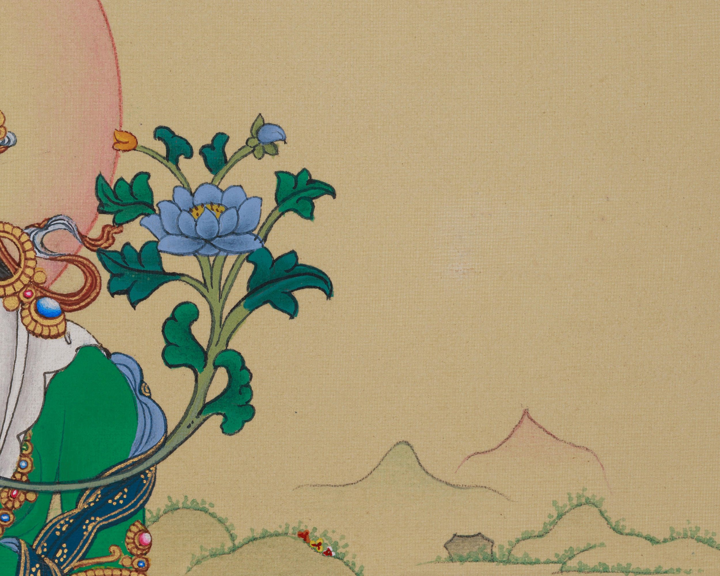 Hand Painted Green Tara Thangka | Compassion, Protection, and Swift Blessings