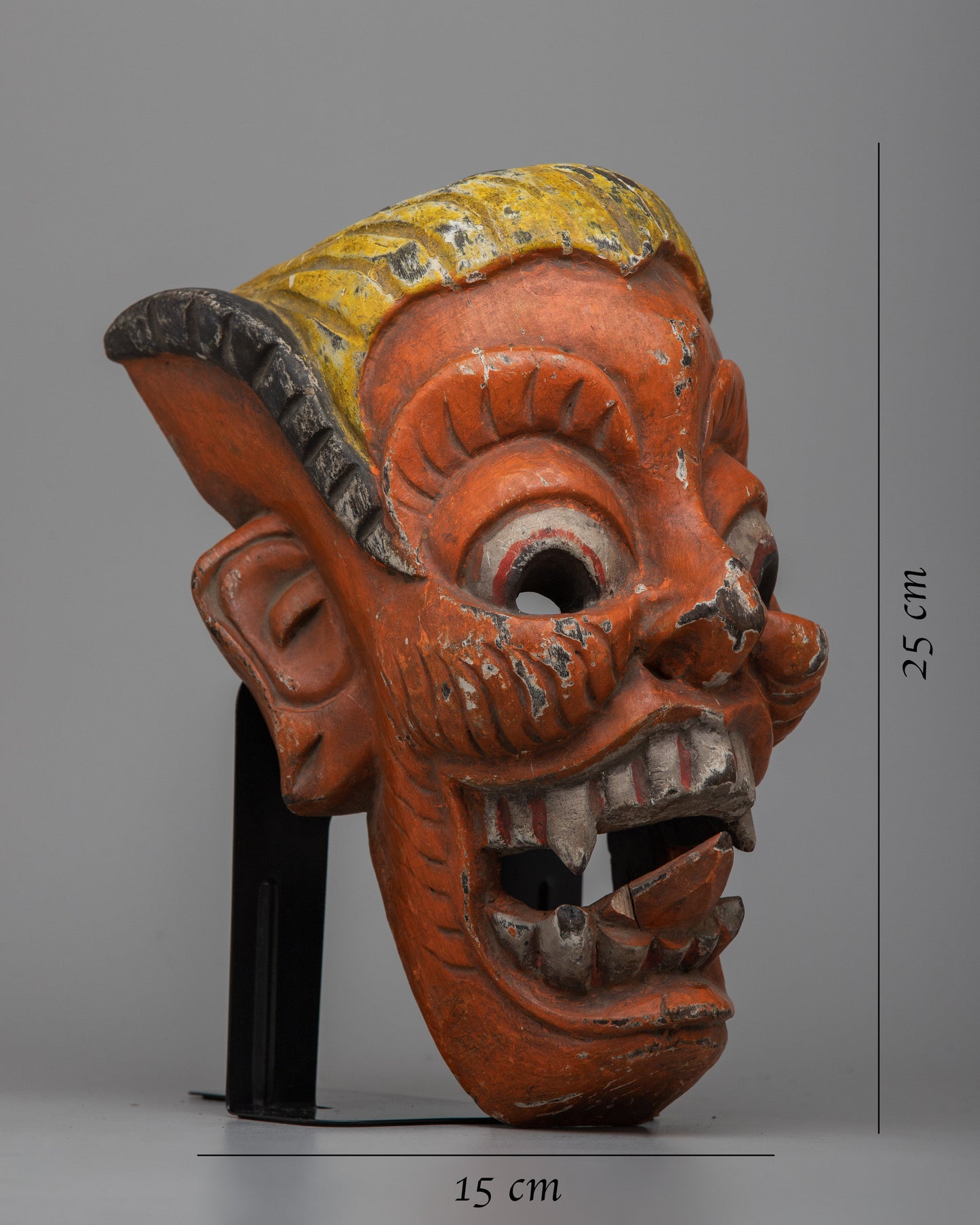 Handcrafted Vintage Laughing Mask | Intricately Carved Wooden Art for Home