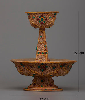 Gold Plated Serkyem Set | Spiritual Purity and Reverence in Tibetan Tradition