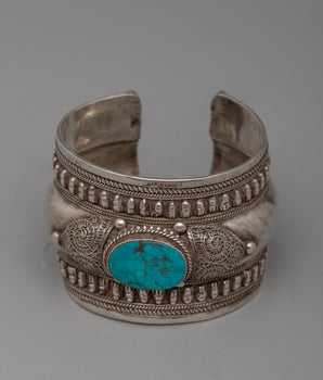 Silver Turquoise Bracelet Cuff | Handcrafted Beauty for Timeless Style