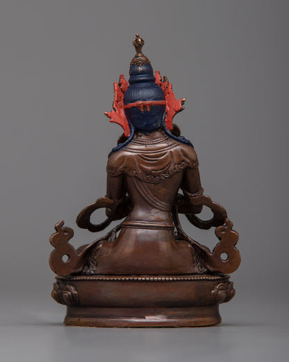 Machine Made Vajradhara Statue | Copper Statue for Spiritual Altars