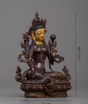 Green Tara Machine Made Statue | Serene Beauty Crafted with Precision for Spiritual Devotion
